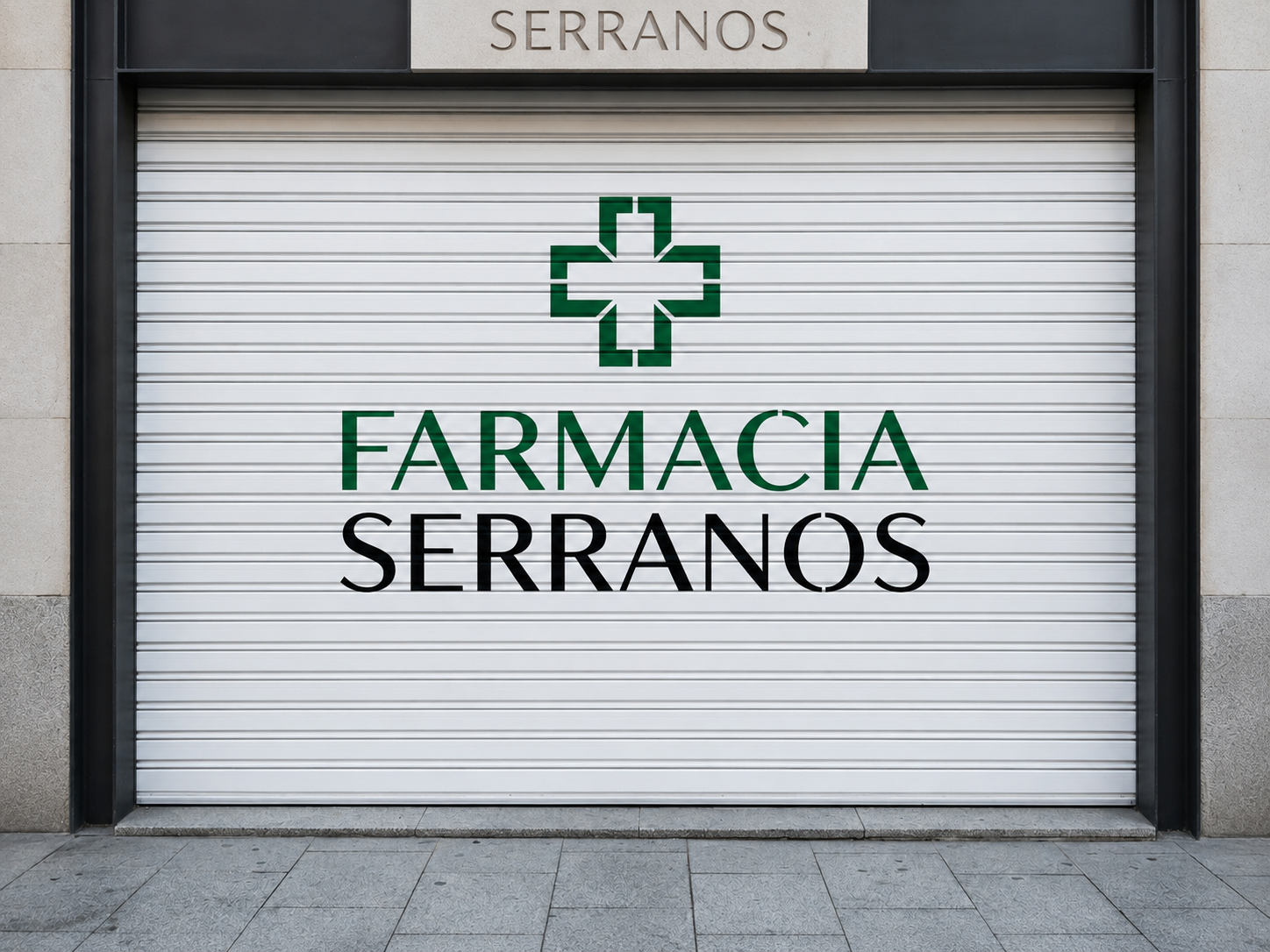 Mural publicitario para Farmacia Serranos en Valencia