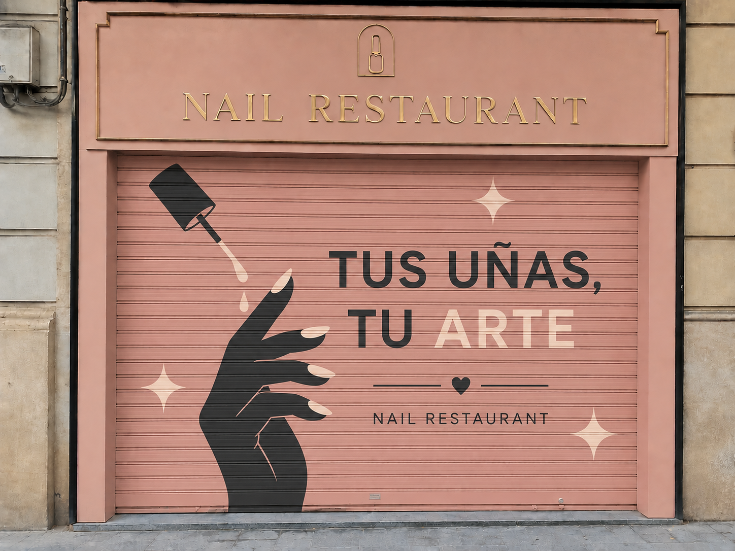 Después del mural publicitario en Nail Restaurant, Valencia