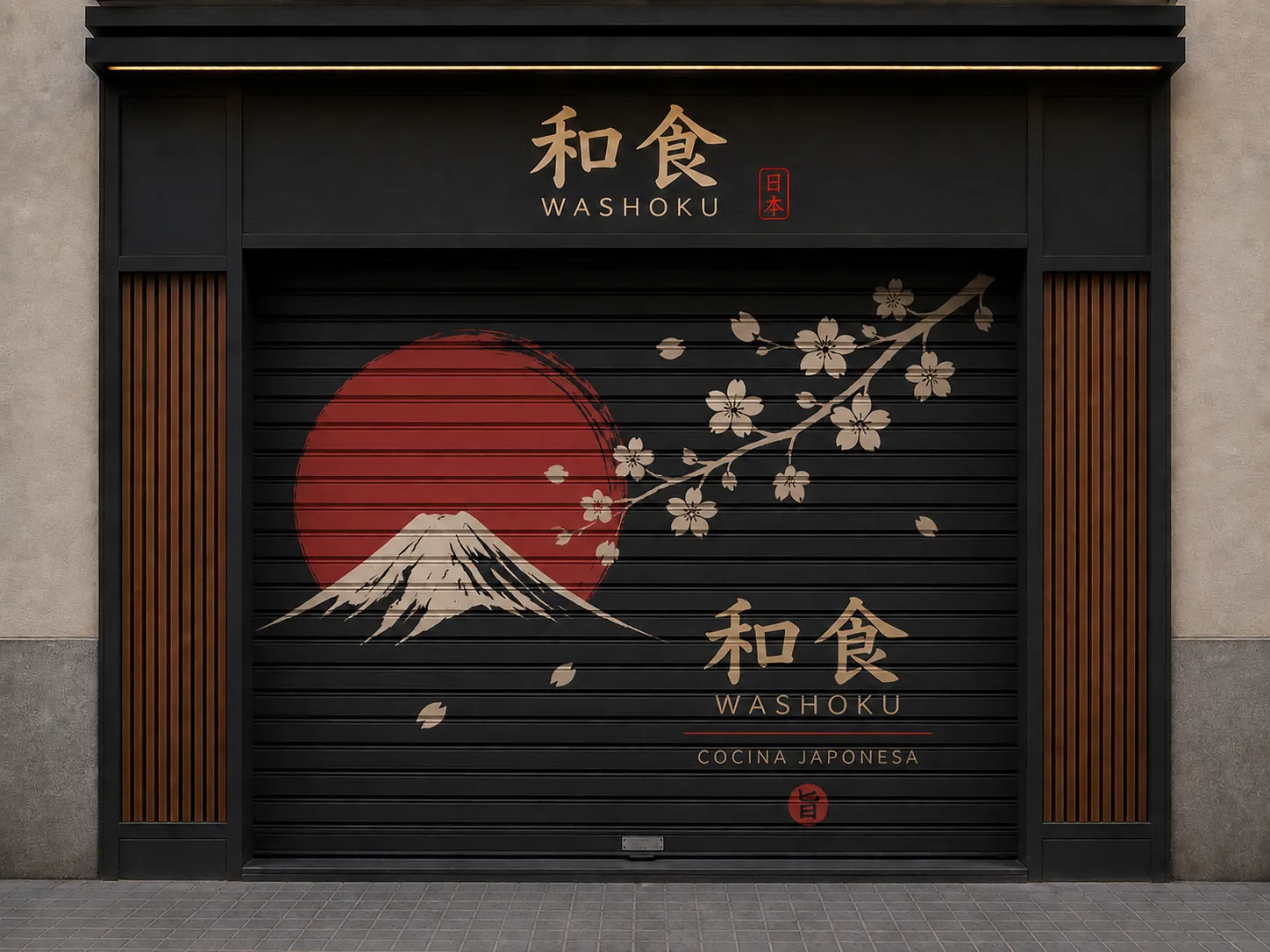 Tendencias en rotulación comercial — mural para Washoku cocina japonesa Valencia
